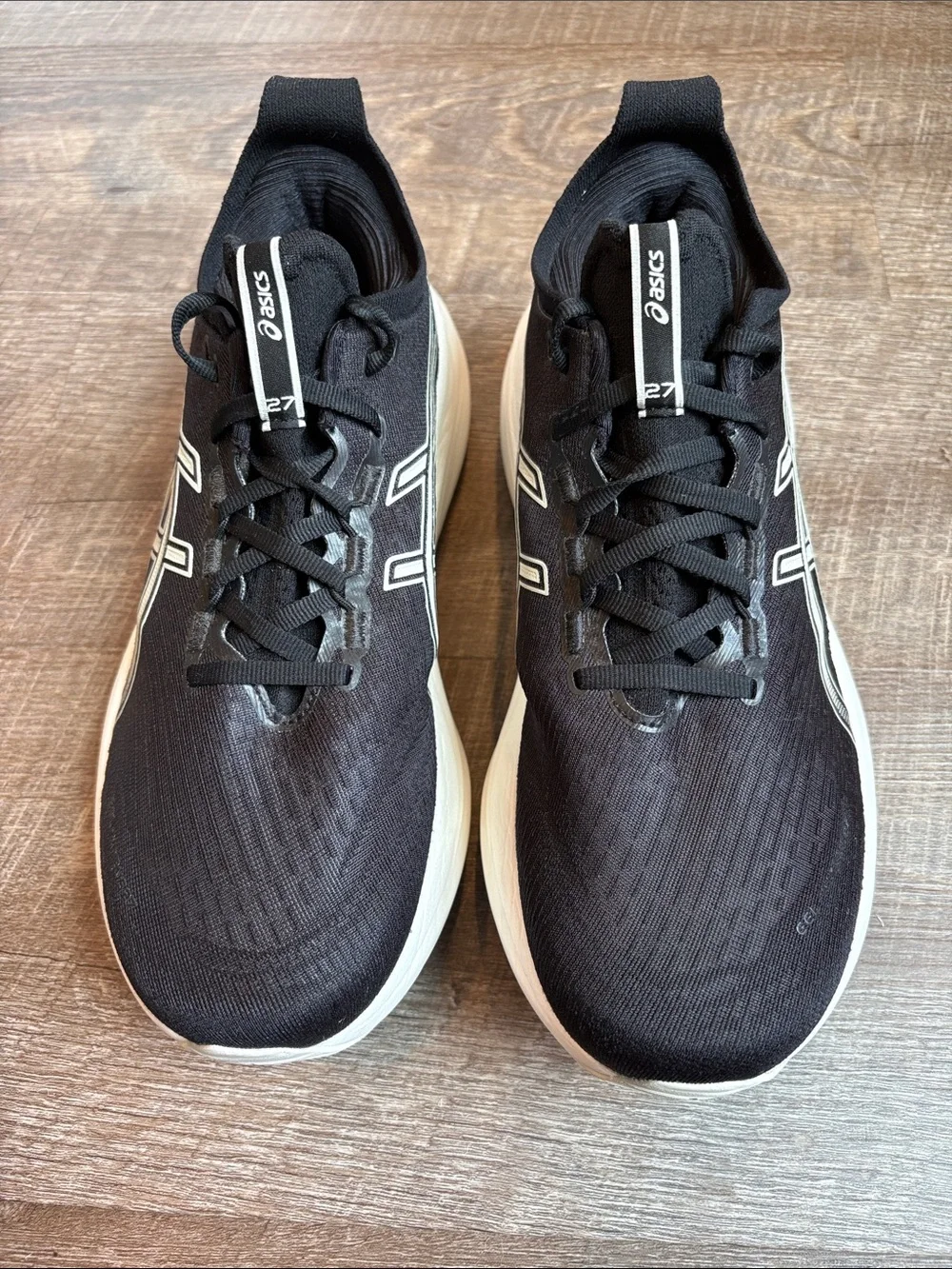 ASICS Gel-Nimbus 27 Running Shoes Men’s 8.5W WIDE Black/White